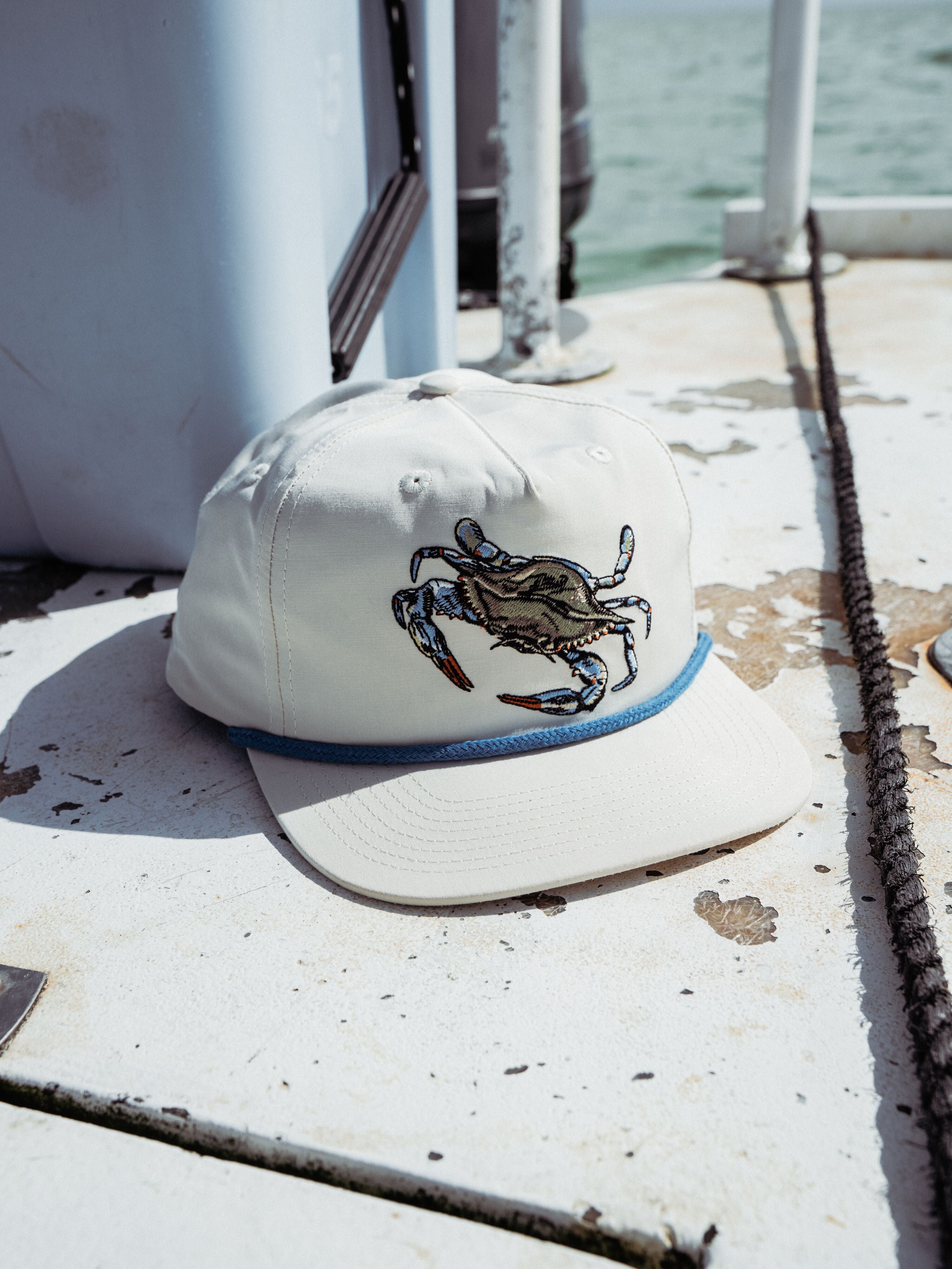 Grandpa Hat Blue Crab - Ivory
