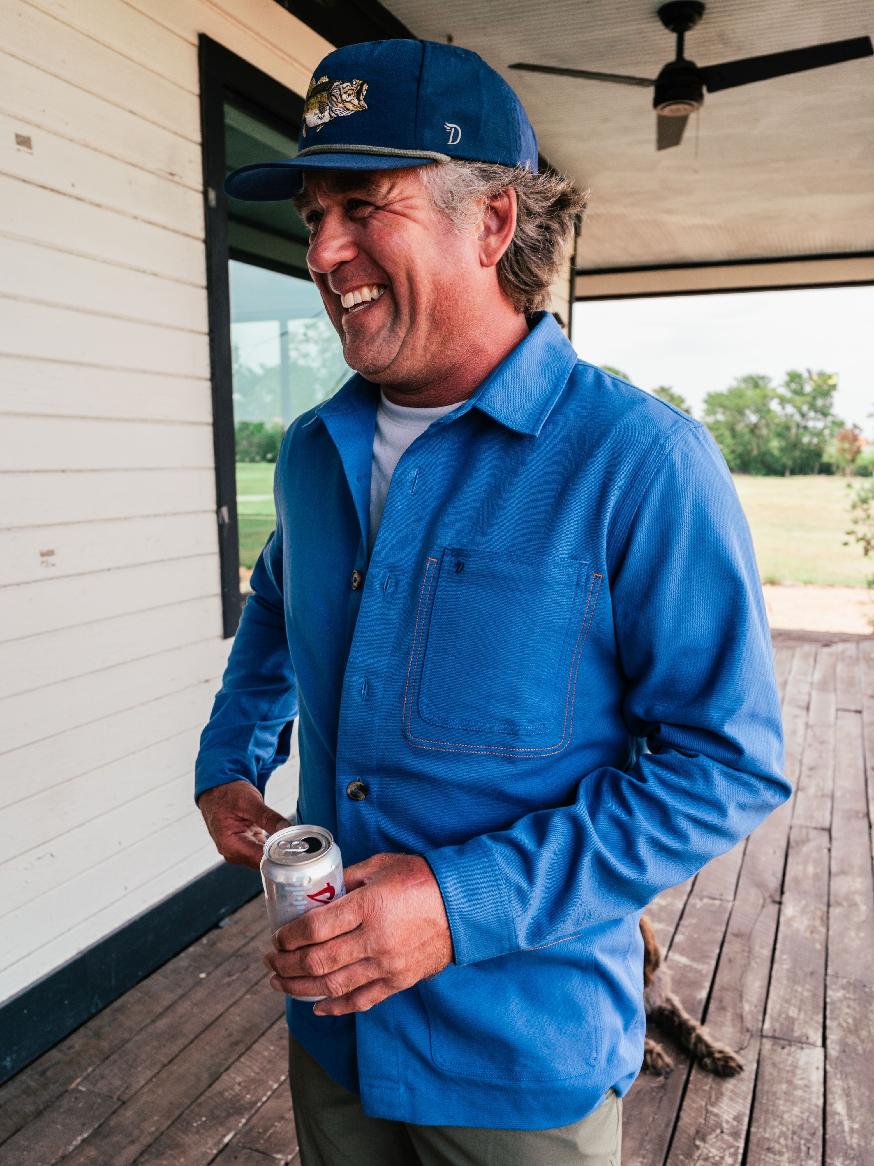 M's Brrr® Lightweight Brush Overshirt - Tide Blue