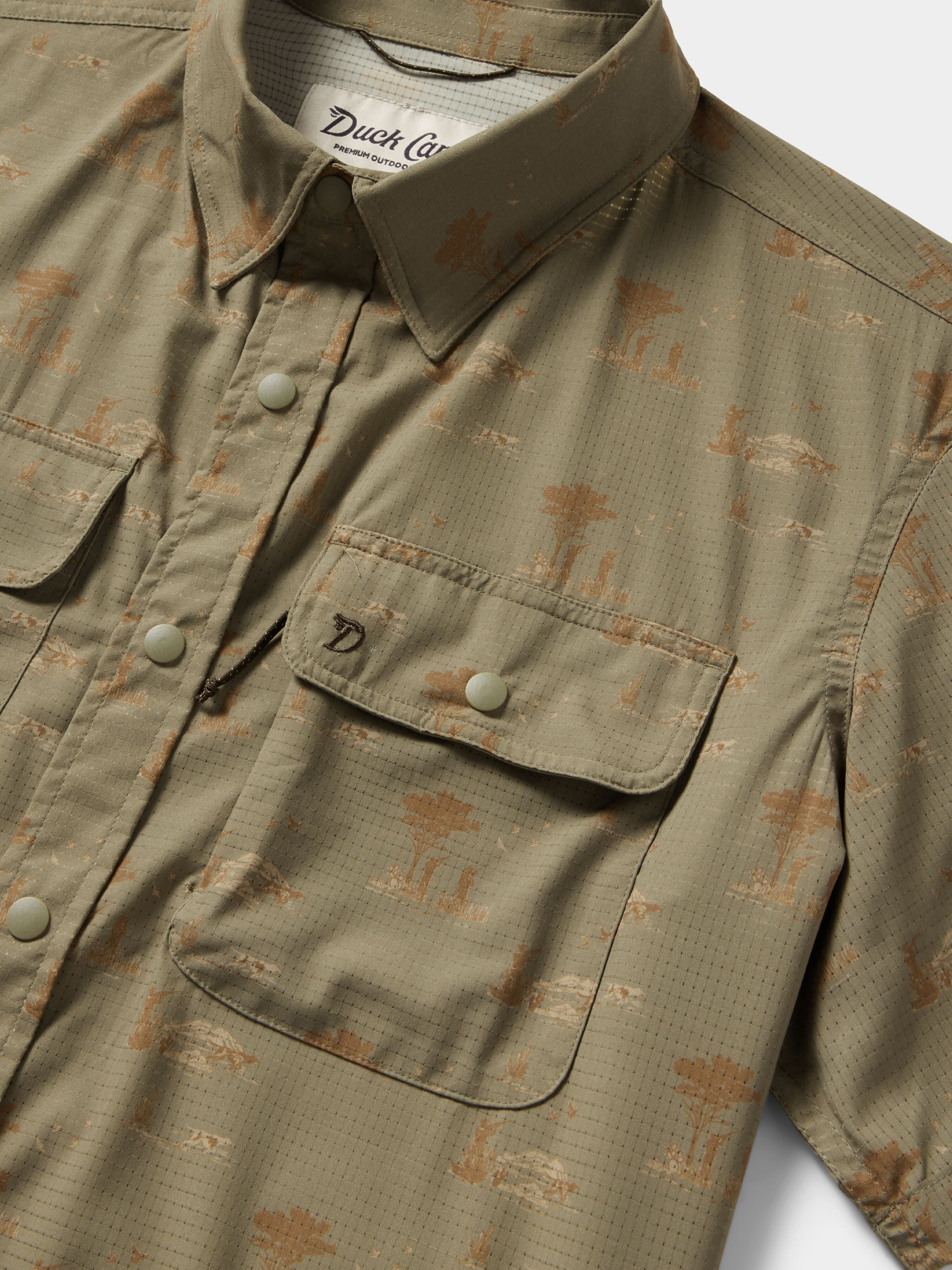 Men's Cast & Blast Perforated Shirt - Short Sleeve - Opening Day Sagebrush