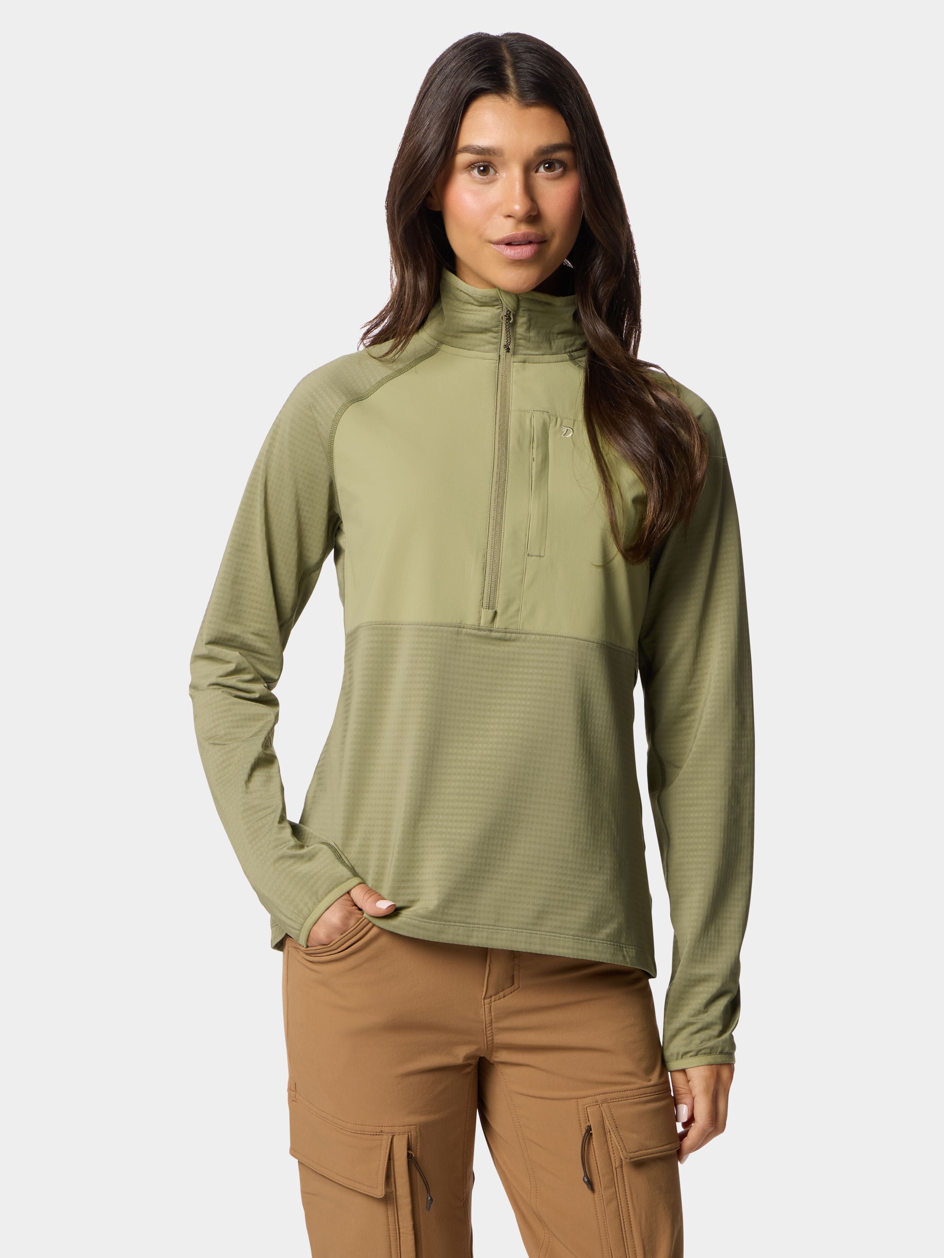 W's Lightweight Grid Tech Fleece Half Zip - Sagebrush