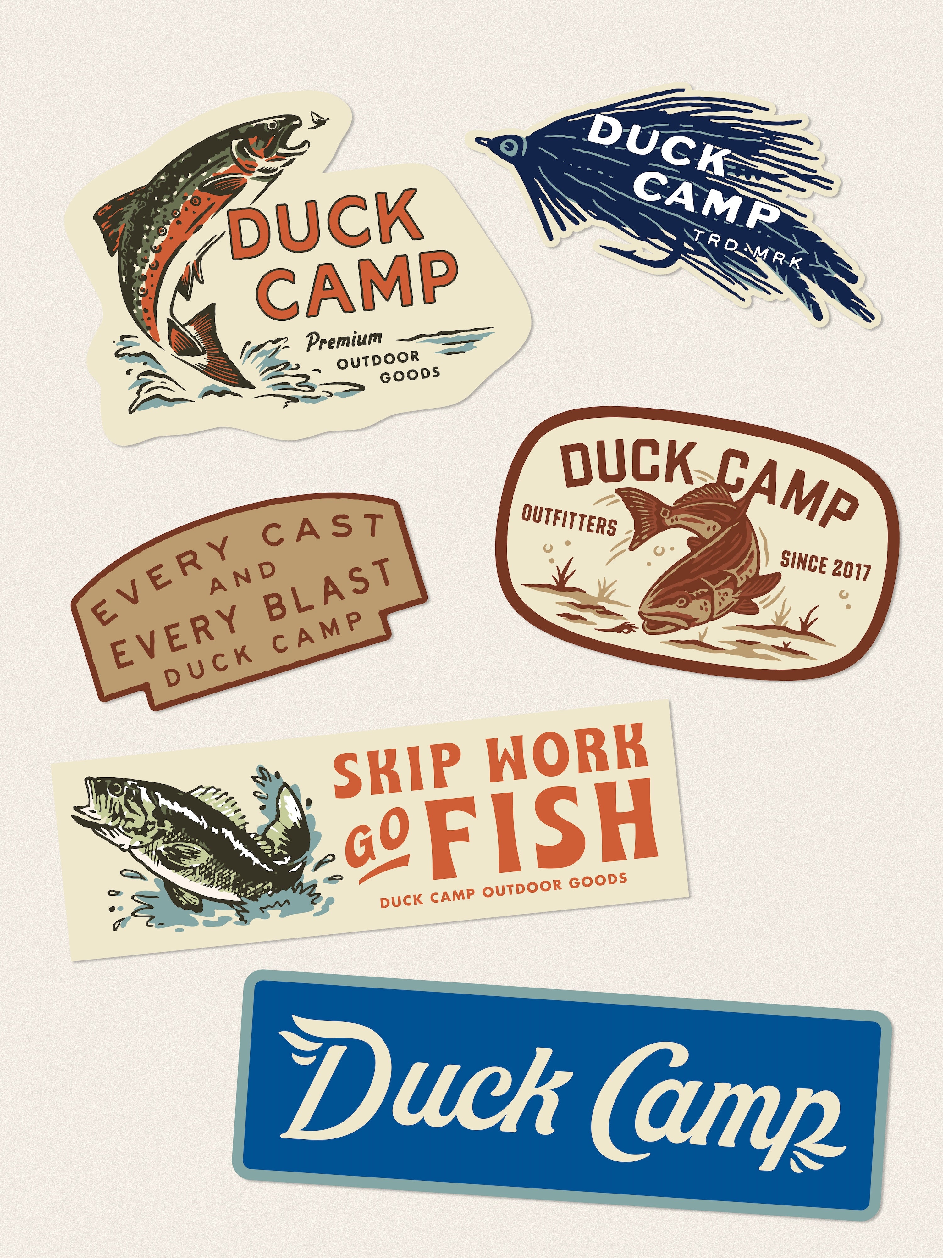 Duck Camp Sticker Pack - Fishing