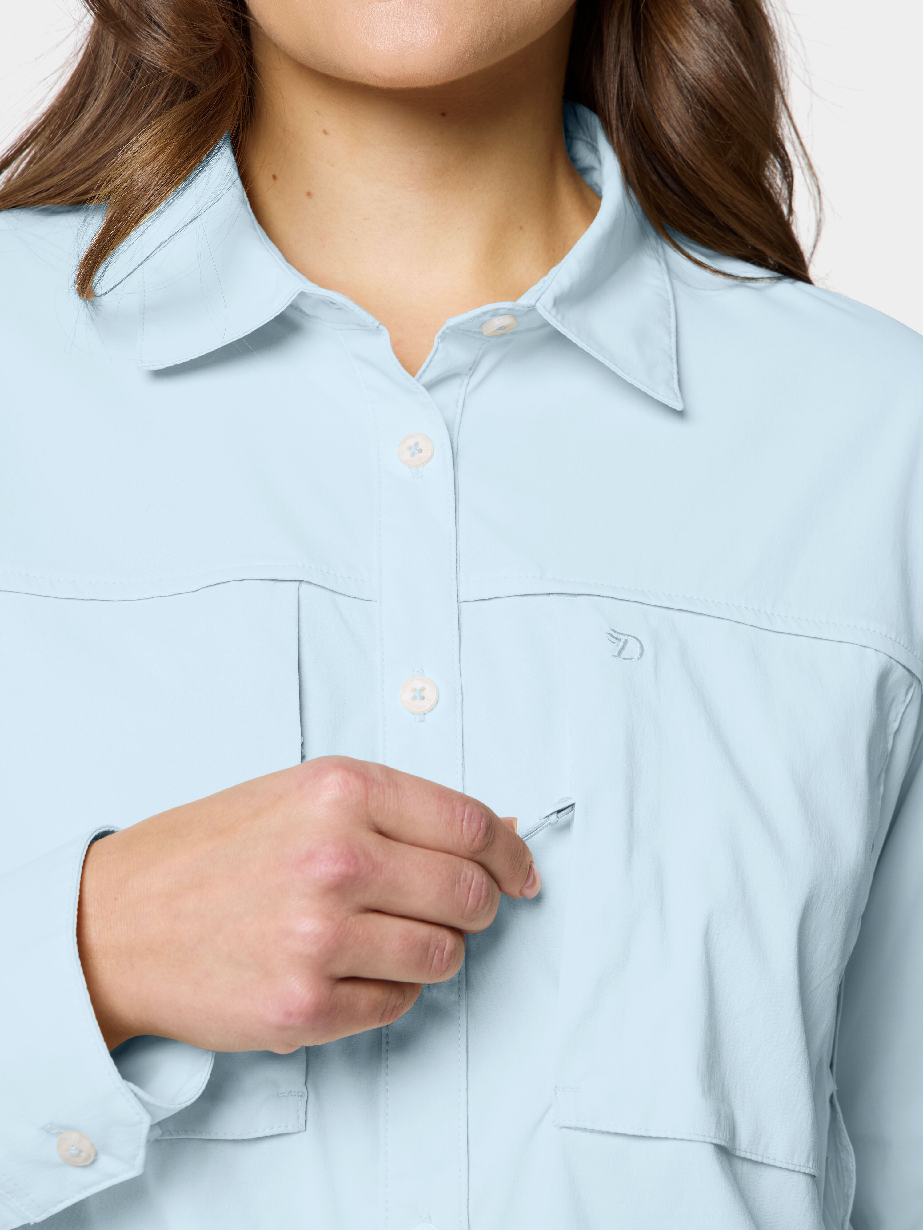 Women's Lightweight Fishing Shirt Long Sleeve - Ice Water
