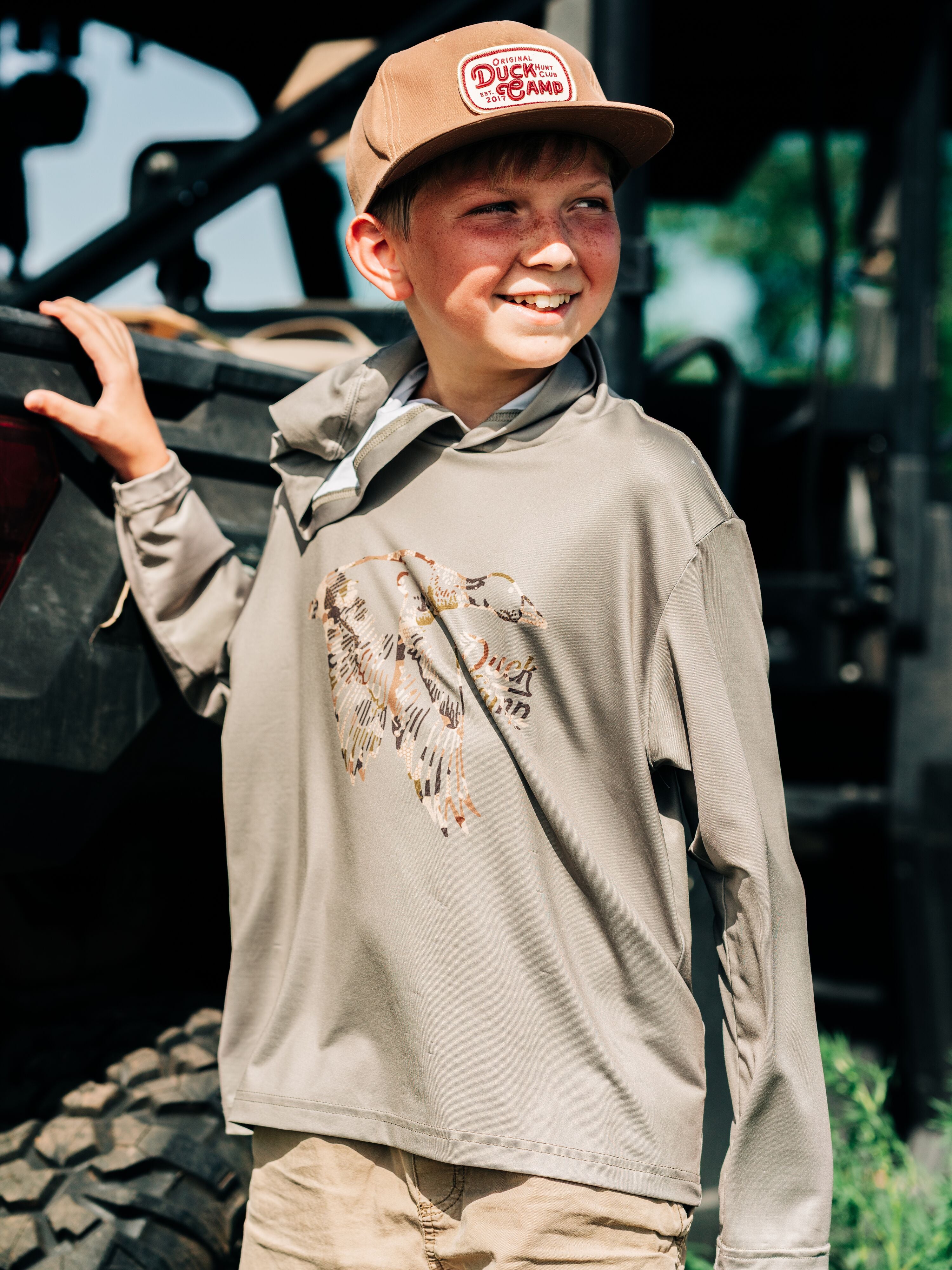Youth Sun Hoodie - Camo Duck / Sagebrush
